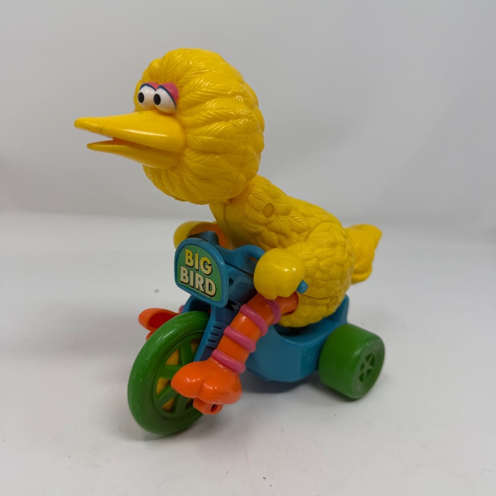 Vintage Sesame Street Big Bird Tricycle Wind Up Toy Illco Jim Henson Macau 1980s